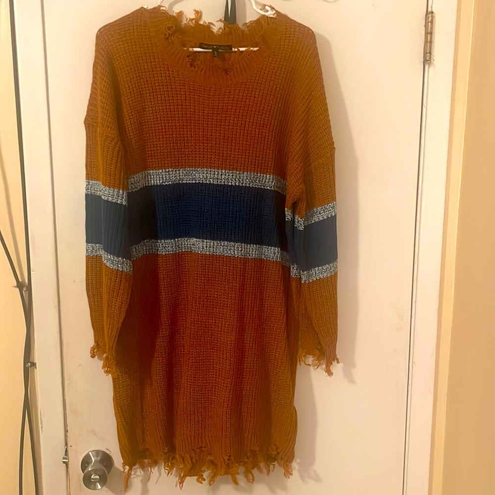 Distressed XL sweater dress